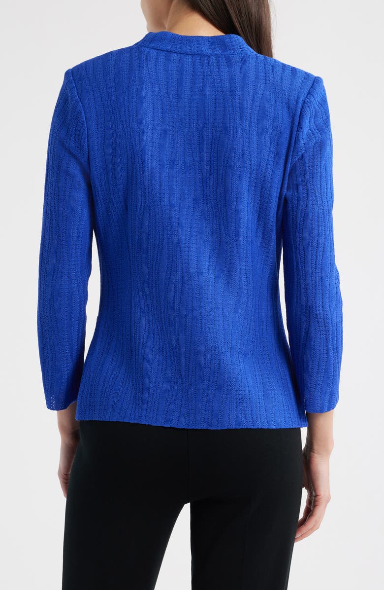 Ming Wang Tailored Fit Textured Wave Knit Jacket, Alternate, color, Sapphire Sea
