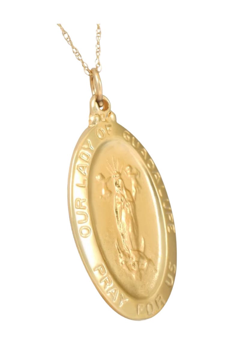Bliss Diamond 14k Gold Lady Of Guadalupe Medal Pendant  1" Tall 4 Grams, Alternate, color, 