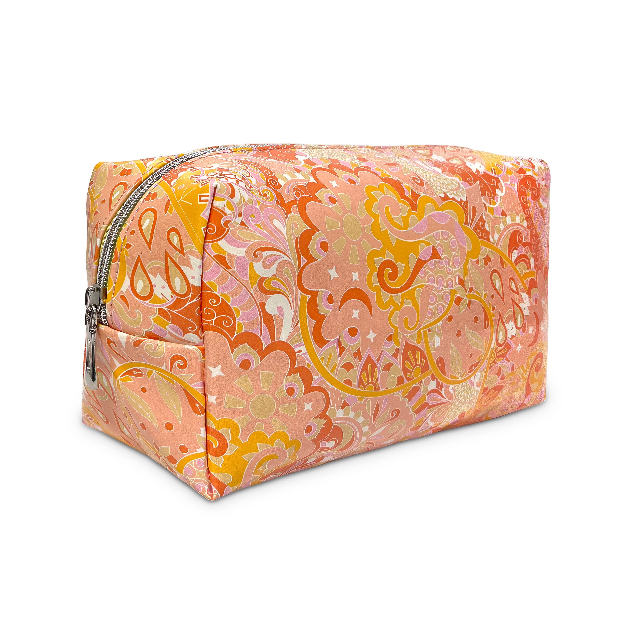 Youzey Paisley  Cosmetic and Makeup Bag, Alternate, color, Orange