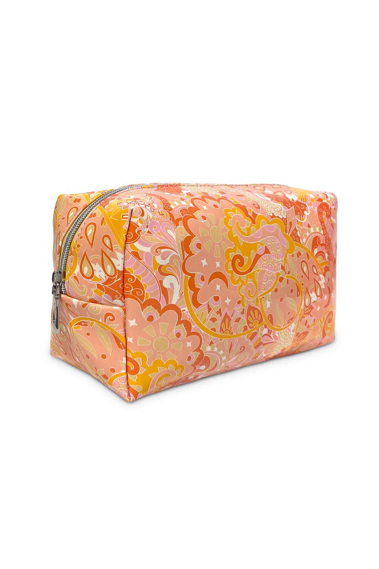 Paisley  Cosmetic and Makeup Bag, Alternate, color, Orange