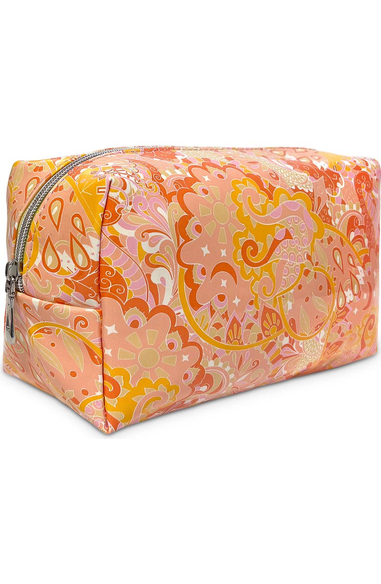 Youzey Paisley Cosmetic and Makeup Bag, Alternate, color, Orange