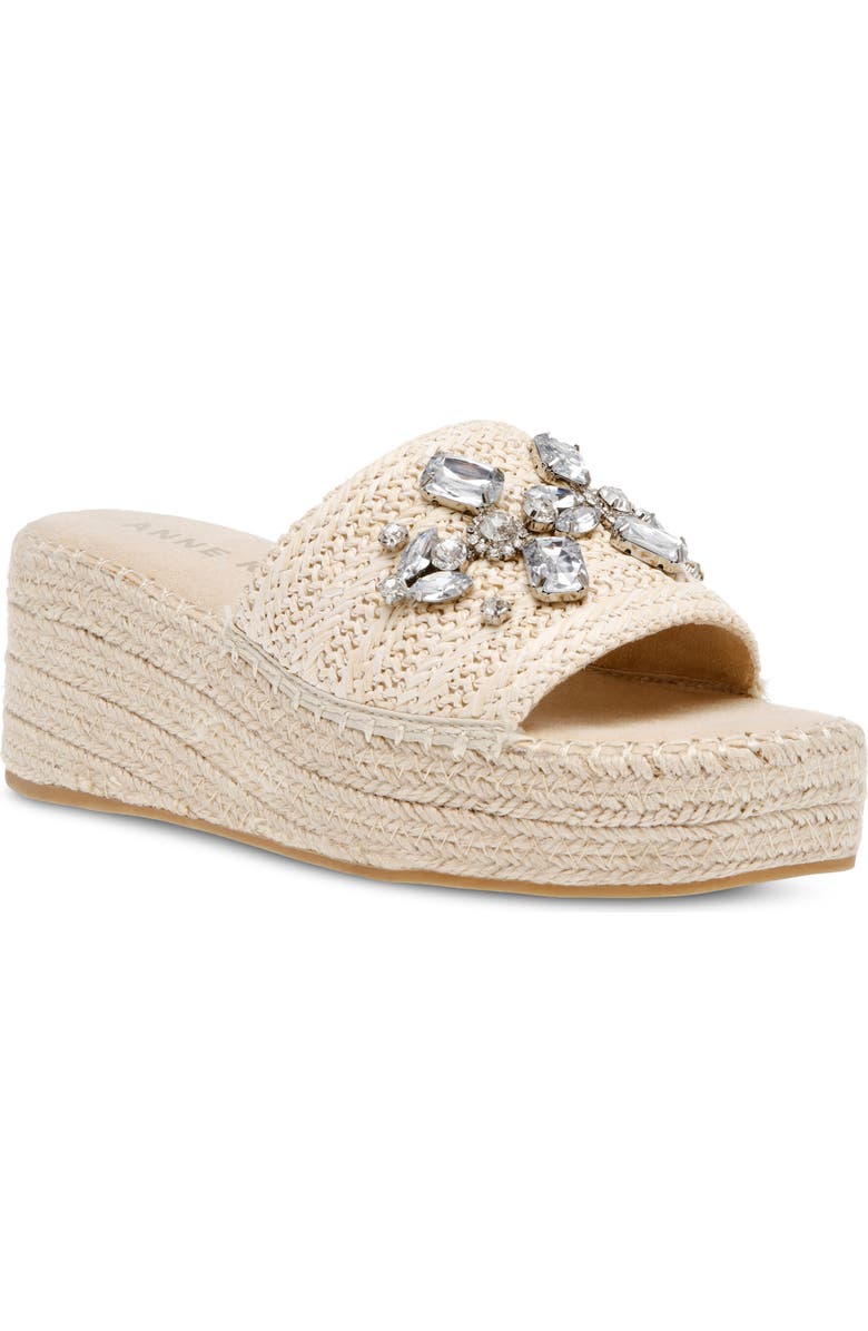 Anne Klein Crystal Espadrille Slide Sandal, Main, color,