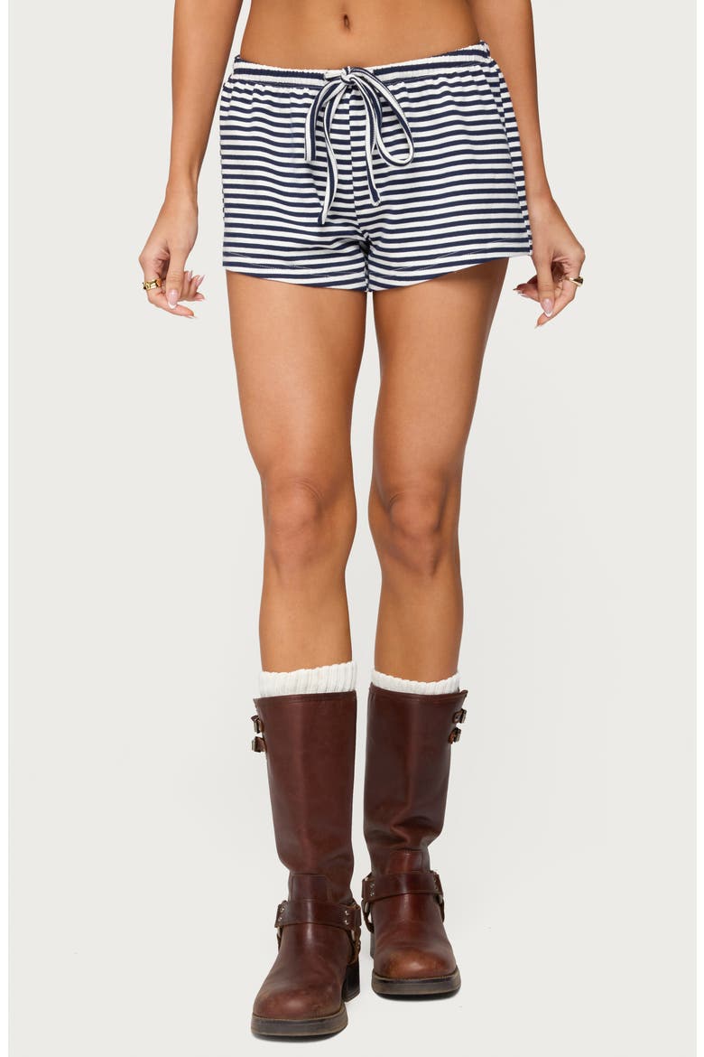 Jainee Stripe Drawstring Shorts, Main, color, NAVY