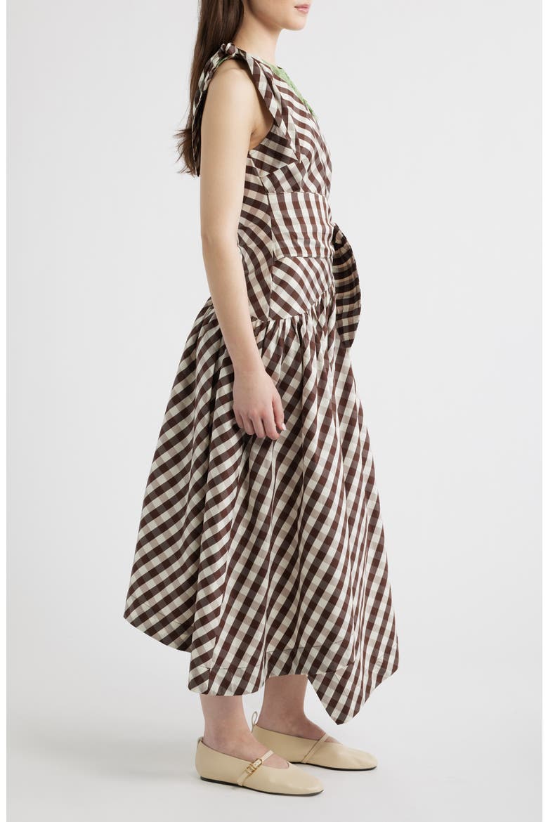 Gisele Lace Detail Check Dress, Alternate, color, CHOCOLATE