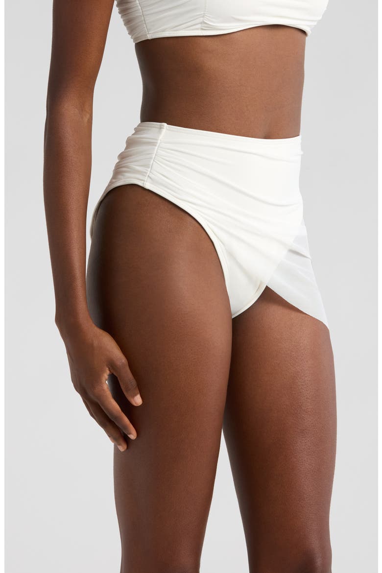Mazina Skirted Bikini Bottoms, Alternate, color, COCONUT MILK