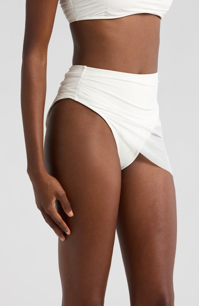 Hutch Mazina Skirted Bikini Bottoms, Alternate, color, Coconut Milk