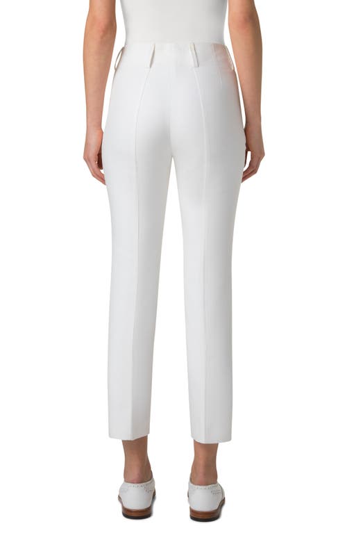 Akris Connor Cotton-silk Slim-leg Ankle Pants In Ecru