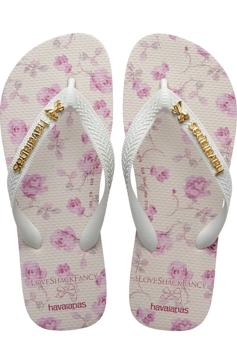 Havaianas x LoveShackFancy Top Ribbon Flip Flop, Alternate, color,