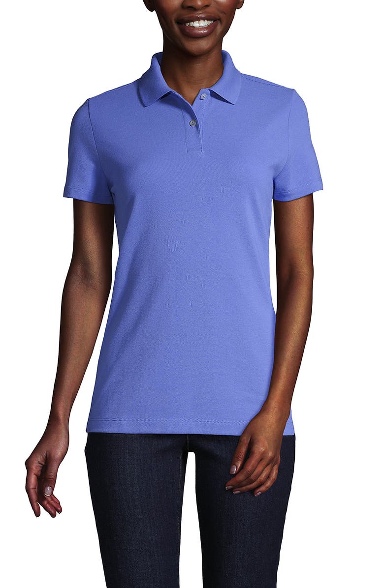 Lands' End Short Sleeve Basic Mesh Polo Shirt, Main, color, True Blue