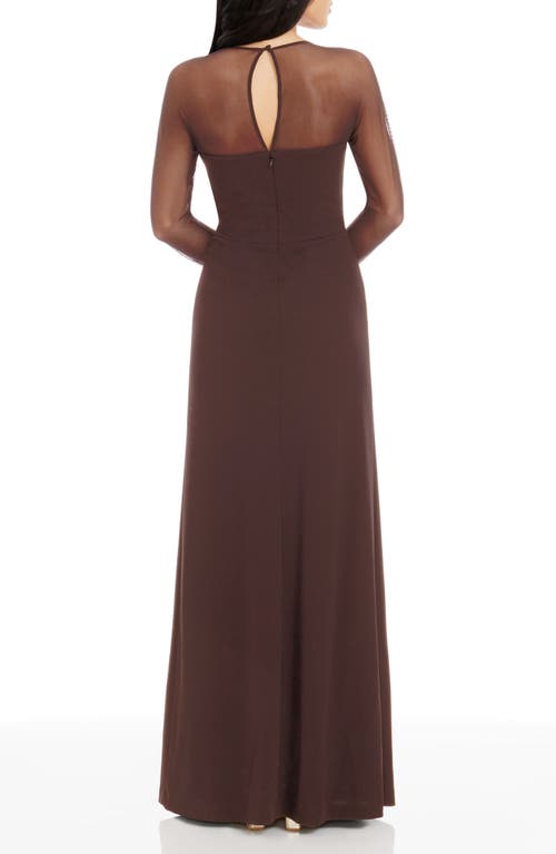 DRESS THE POPULATION DRESS THE POPULATION MAXWELL SQUARE NECK LONG SLEEVE GOWN