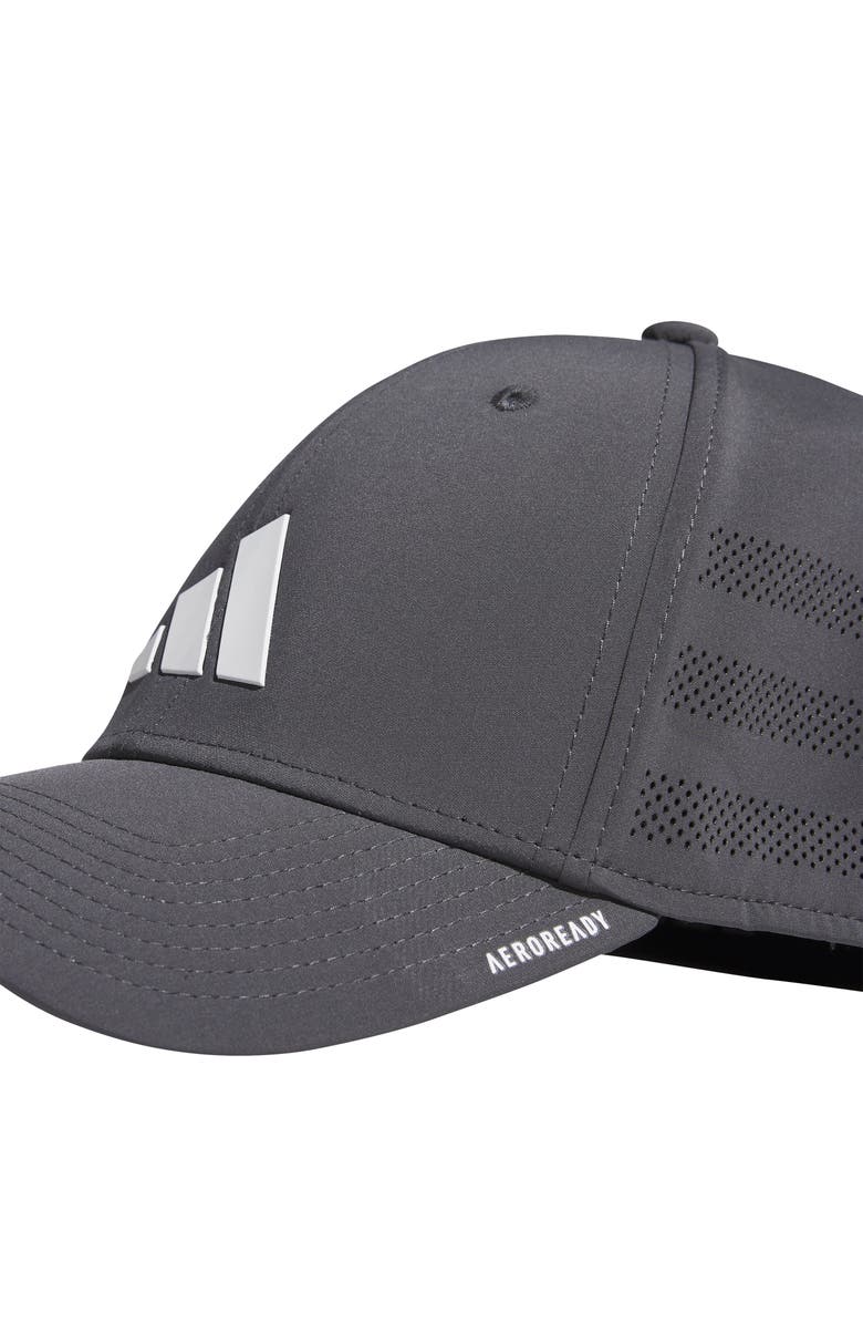 adidas Gameday 4 AEROREADY Stretch Fit Baseball Cap, Alternate, color, Grey Six/ White
