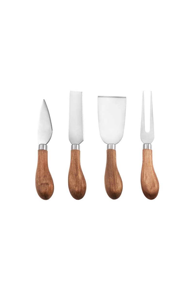 TWINE Gourmet Cheese Knives Set of 4, Main, color, Wood