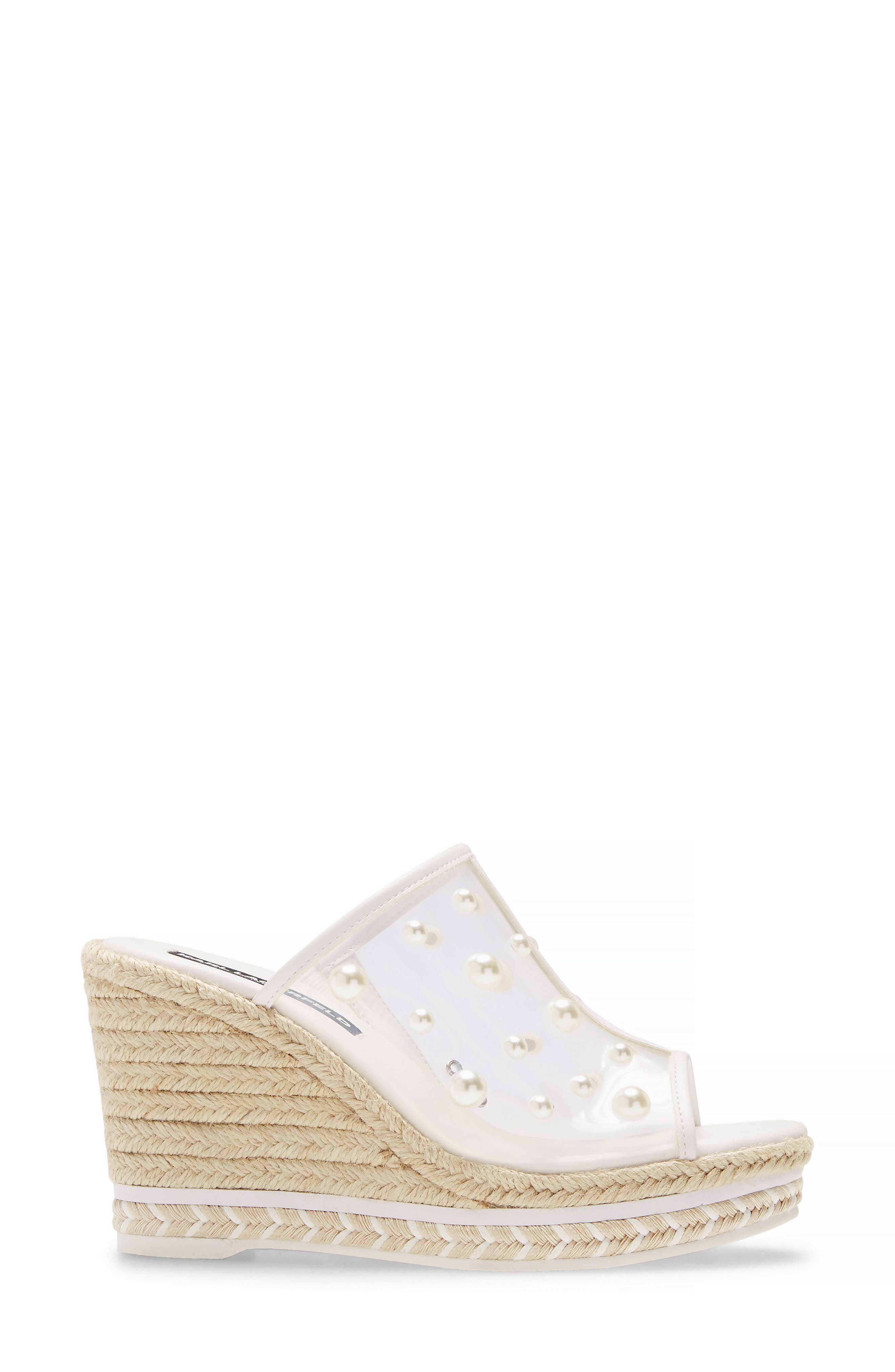Carita Wedge Sandal, Alternate, color, WHITE/ CLEAR RUBBER