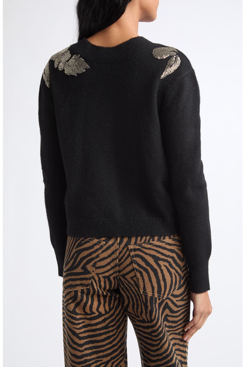 Saelith Embellished Sweater, Alternate, color, BLACK