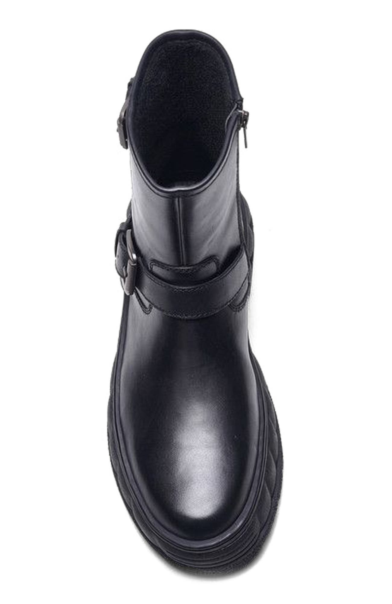 A. Veer Ranger Biker Boot, Alternate, color, Black Nubuck