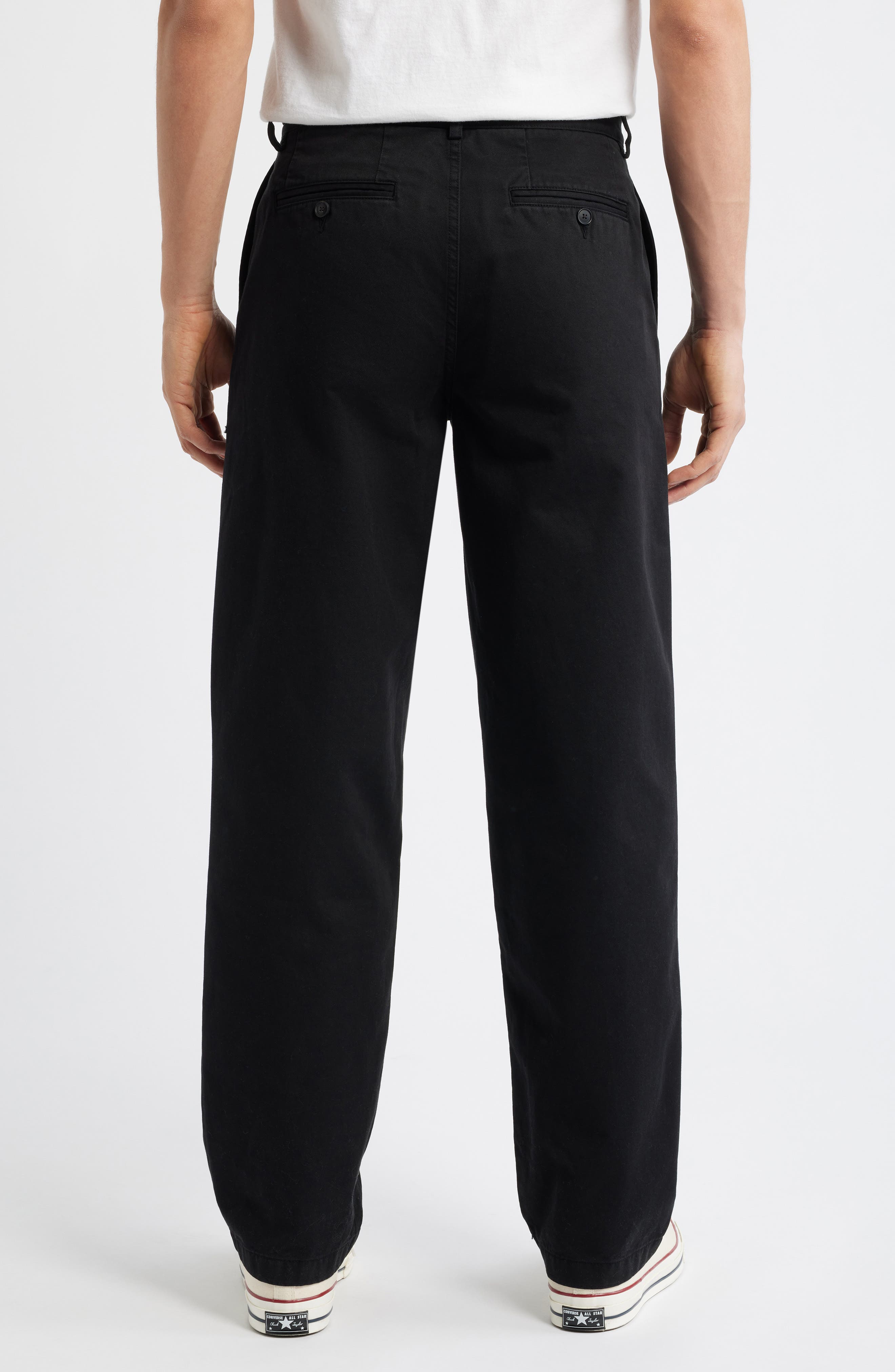 Twill Double Pleat Cotton Pants - image 2