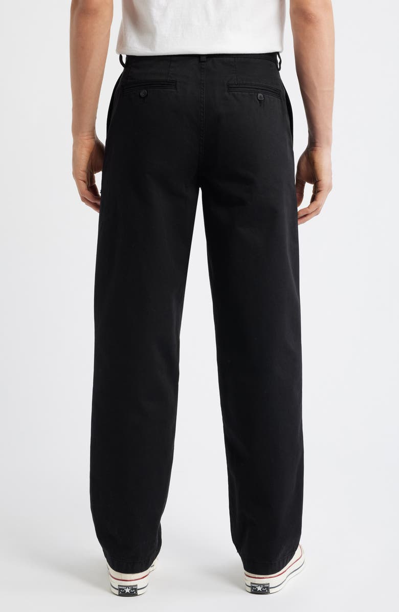 Noah Twill Double Pleat Cotton Pants, Alternate, color, Black
