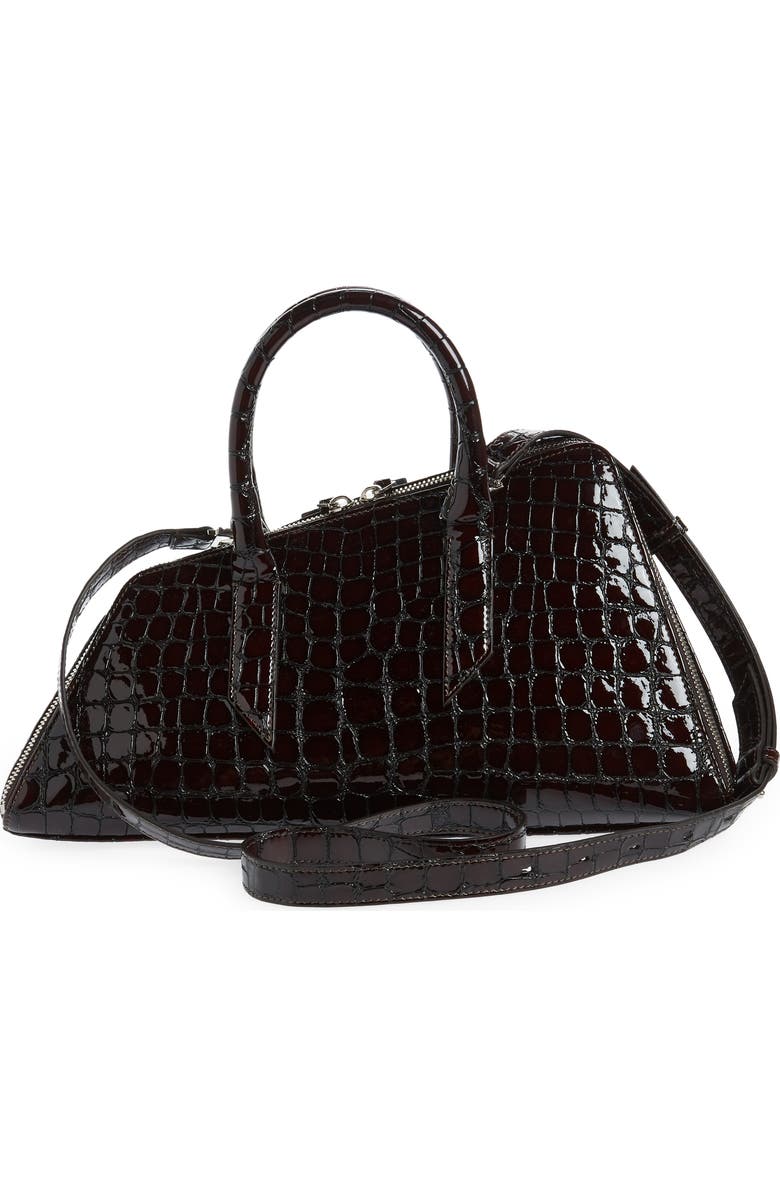 The Attico 24H Croc Embossed Leather Handbag, Alternate, color,