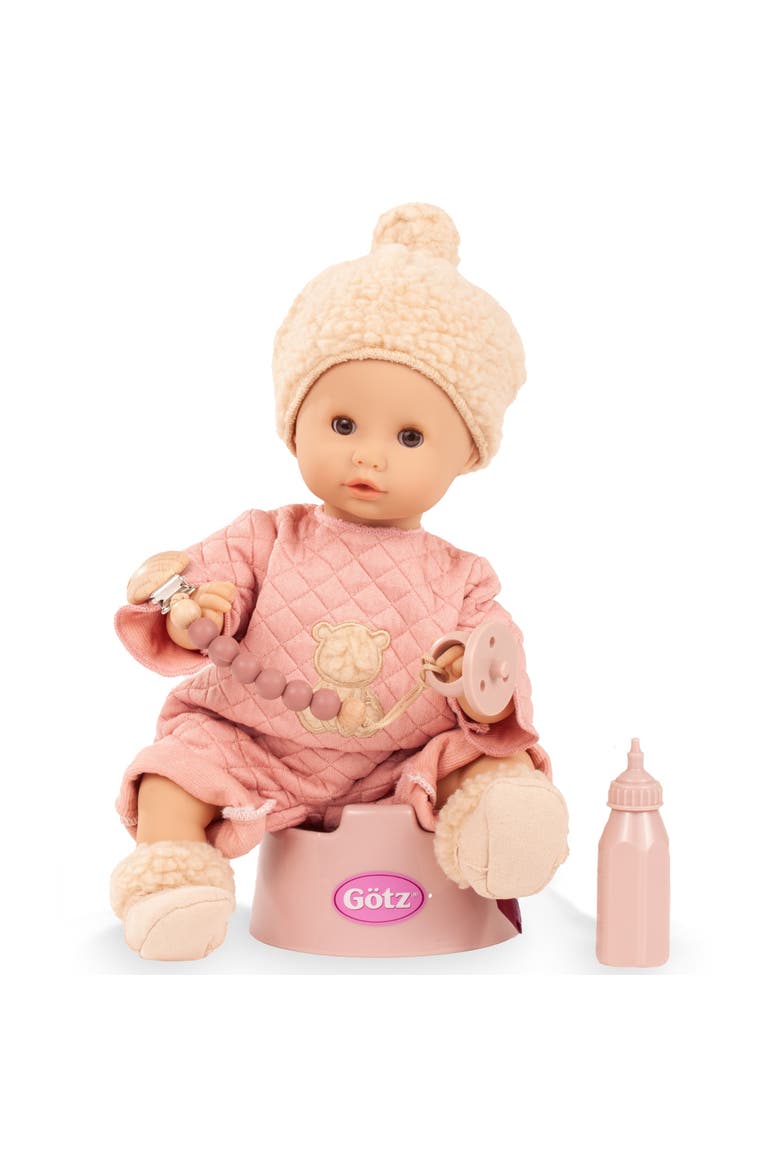 Sleepy Aquini Bear - Potty Doll Set, 13" Drink & Wet Baby, Toddlers 18mo+, Main, color, Multicolored