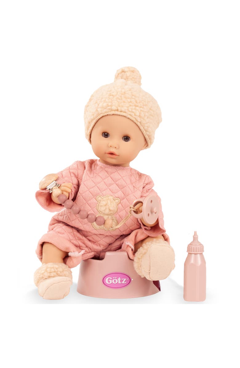 Gotz Sleepy Aquini Bear - Potty Doll Set, 13" Drink & Wet Baby, Toddlers 18mo+, Main, color, Multicolored