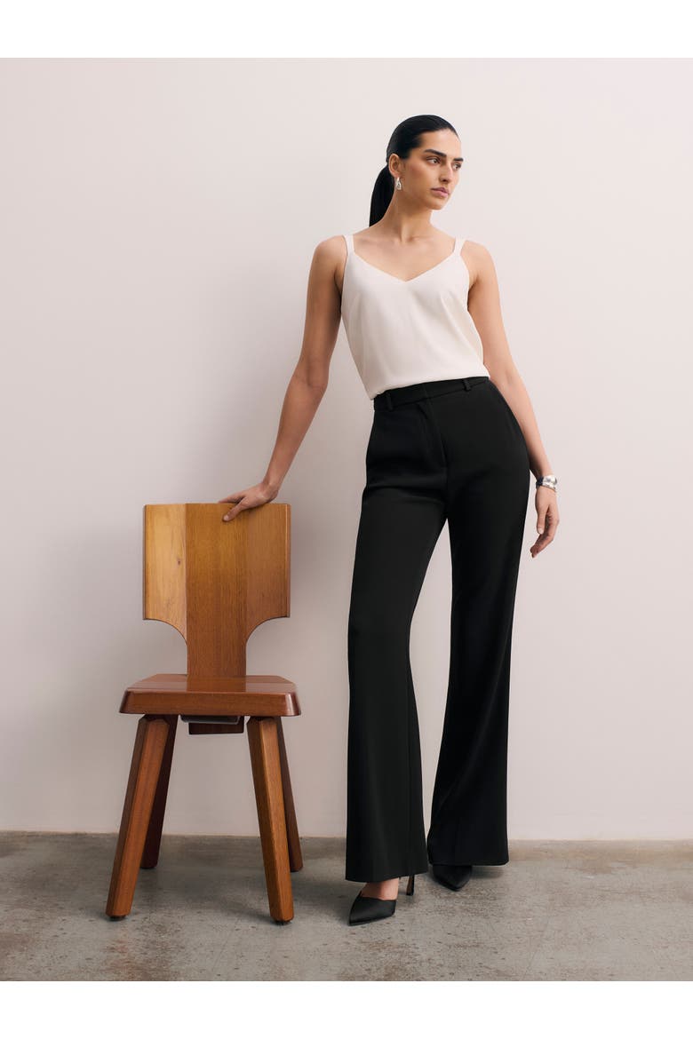 Mid Rise Wide Leg Trousers, Alternate, color, Black