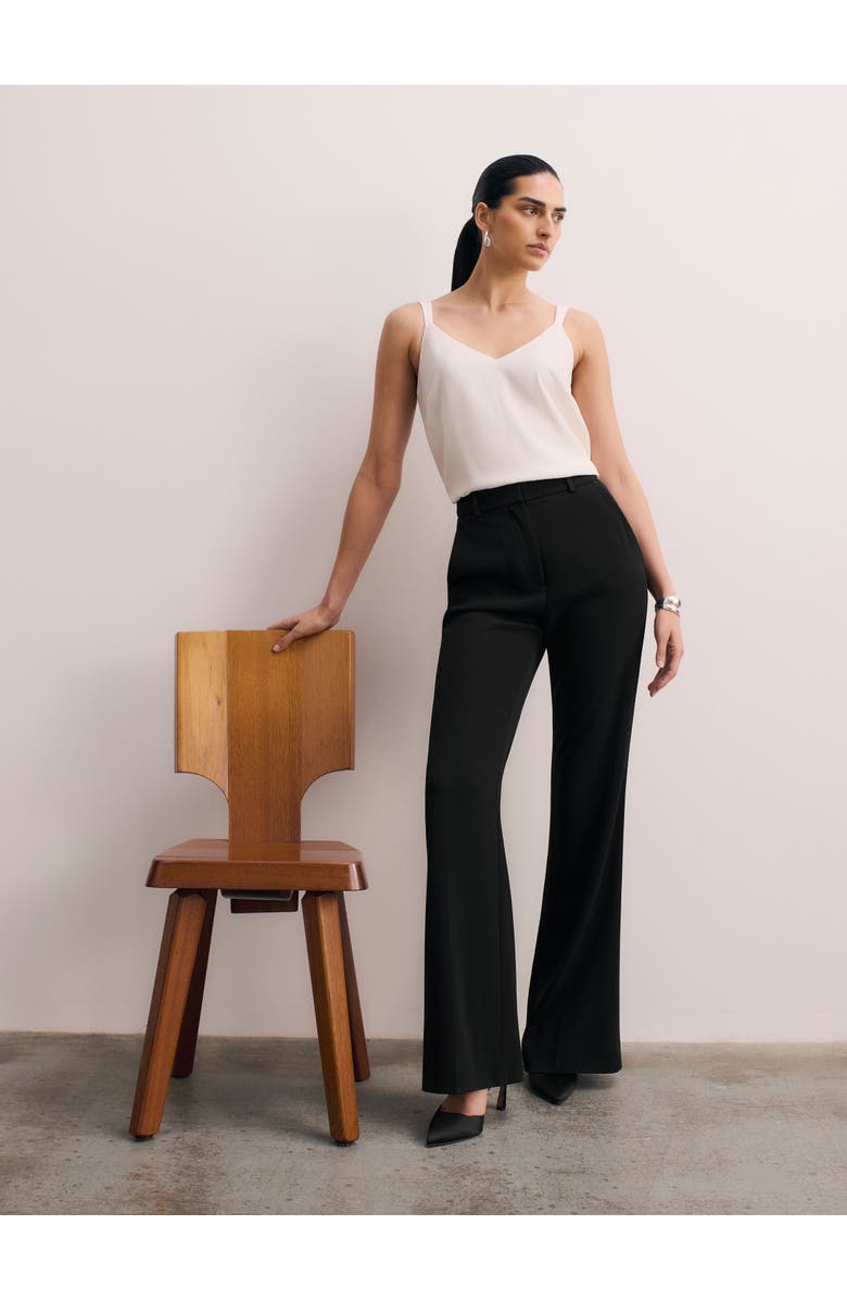The Fold Lexington Clever Crepe Pants, Alternate, color, Black