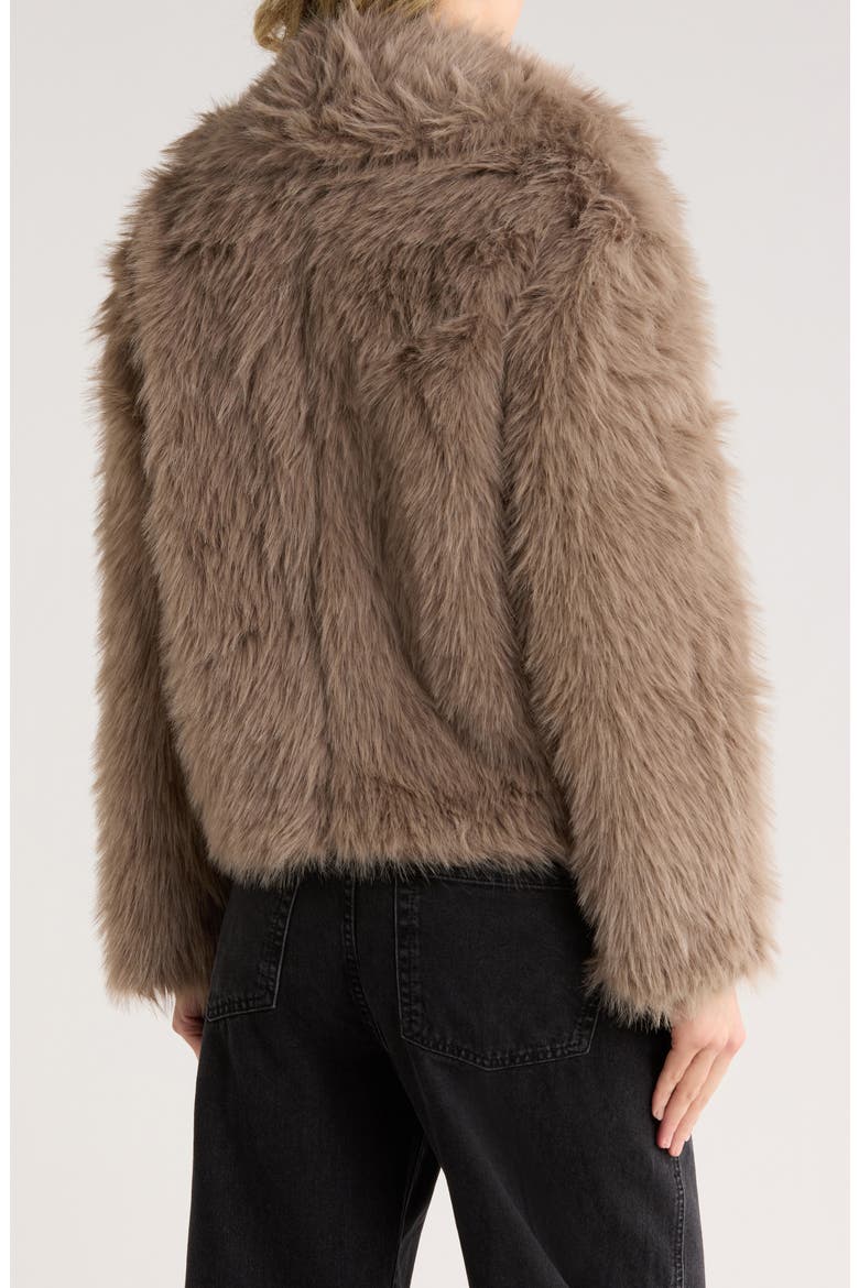 Faux Fur Jacket, Alternate, color, DARK TAUPE