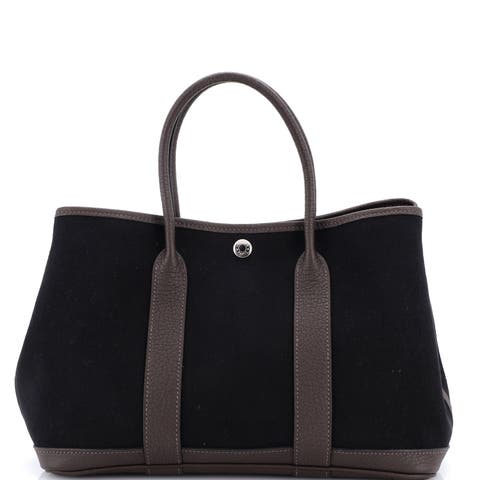 Garden Party Tote Toile and Leather 30