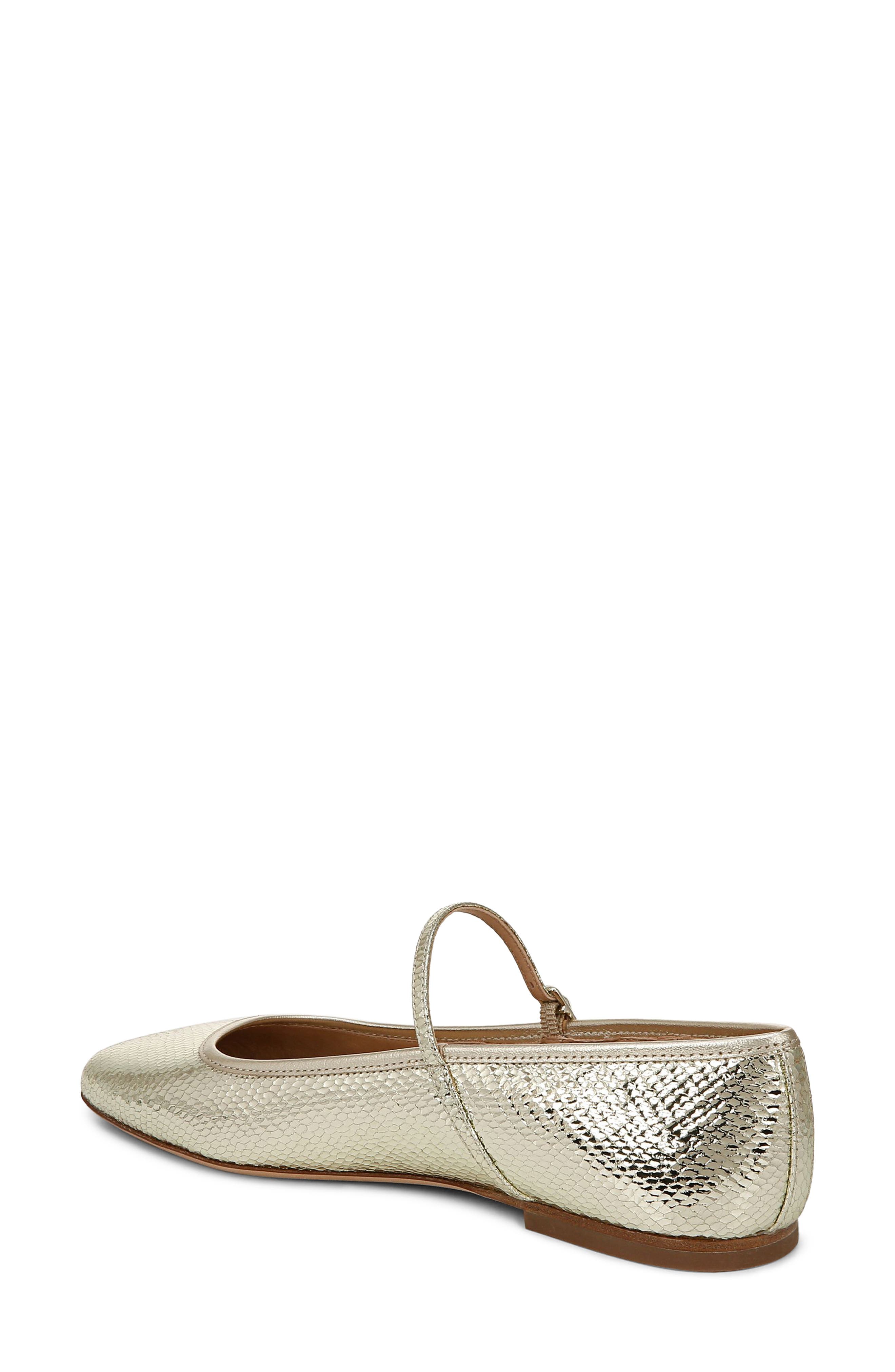 Veronica Beard Ellie Mary Jane Flat, Alternate, color, Platinum