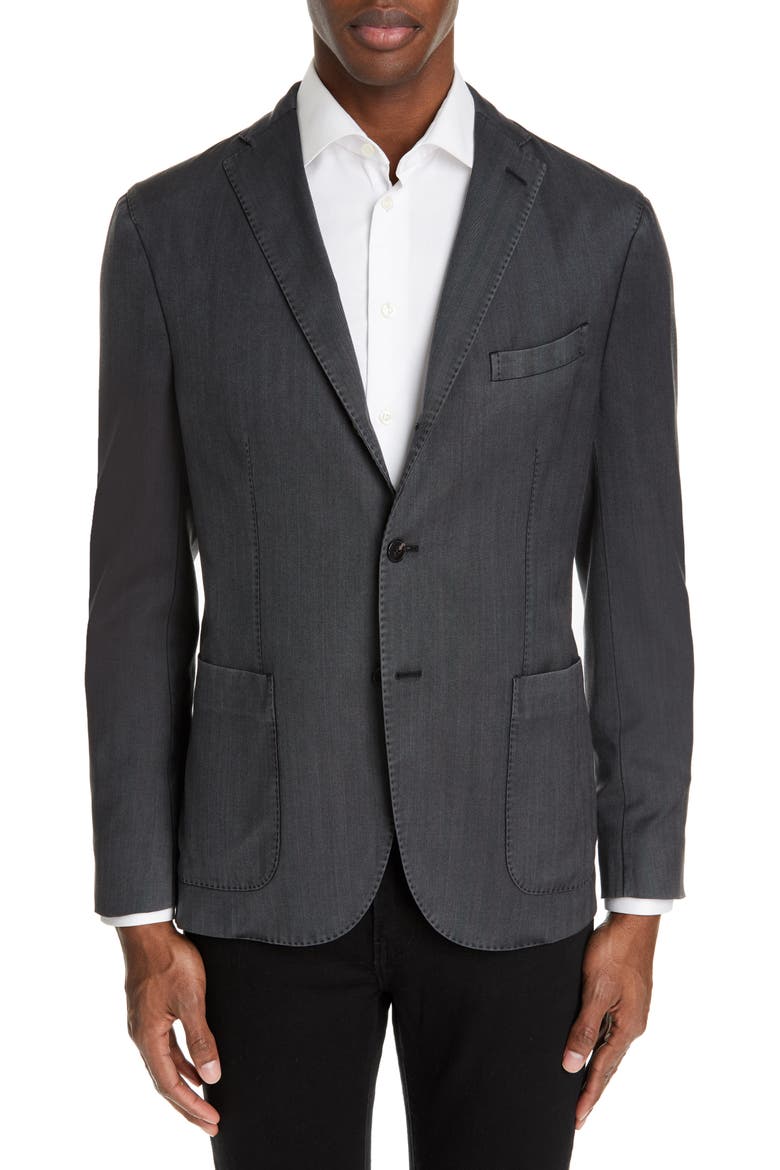 Travel K Slim Fit Wool Blazer, Main, color, BLACK