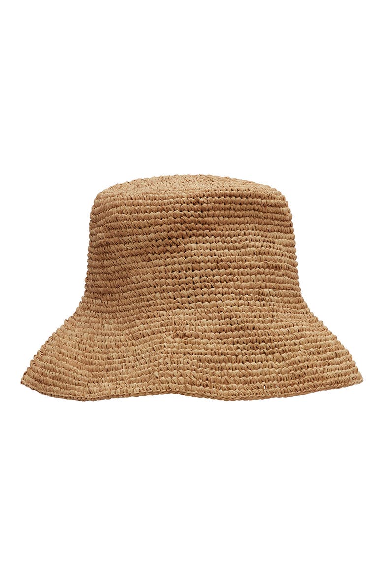 Tulum Straw Bucket Hat, Main, color, CARAMEL