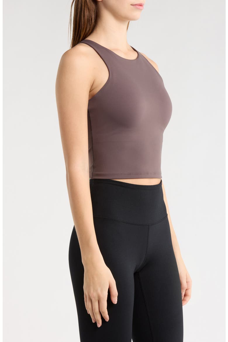 High Neck Crop Tank, Alternate, color, DARK CACAO