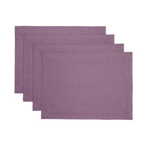 Linen Placemats Set of 4, 14 x 19 Inch for Dining Table, Holiday and Everyday Table Decor - Fete