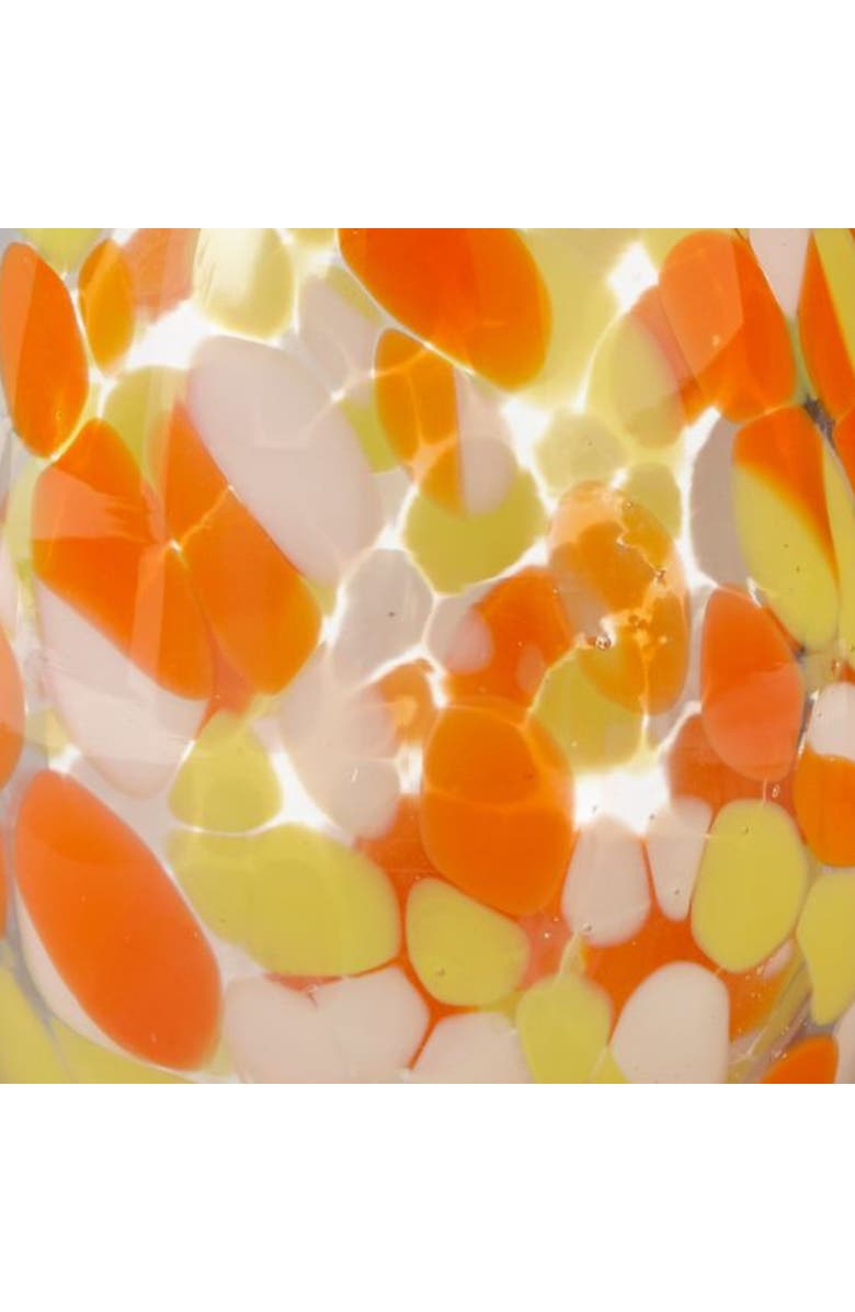 tag Confetti Glass Stemless Drinkware Set of 6 Orange Yellow, Alternate, color, Orange