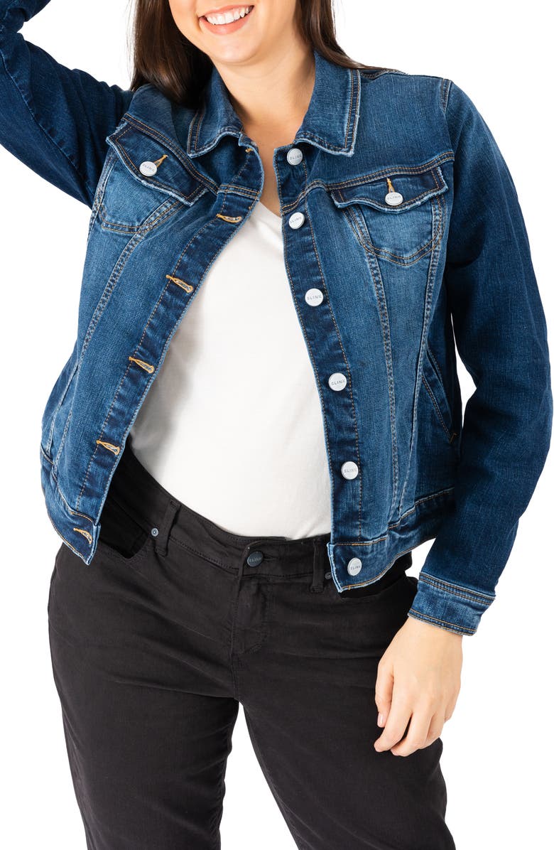 SLINK Jeans Denim Trucker Jacket, Main, color, Skylar