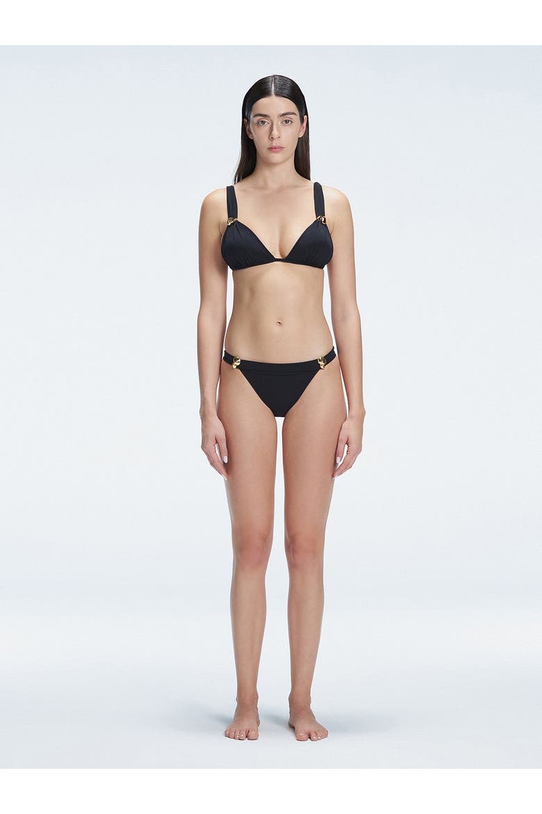 Zella Mid Coverage Solid Bikini Bottom, Alternate, color, Black