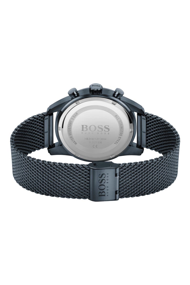 Skymaster Chronograph Mesh Strap Watch, 44mm, Alternate, color, BLUE