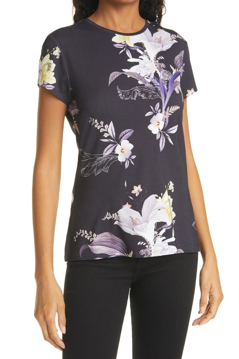 Decadence Print T-Shirt, Main, color, NAVY