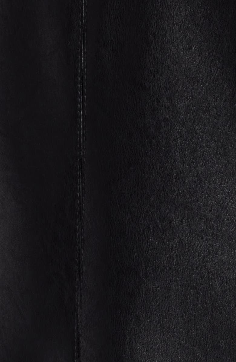 KOBI HALPERIN Washed Faux Leather V-neck Dress, Alternate, color, Black