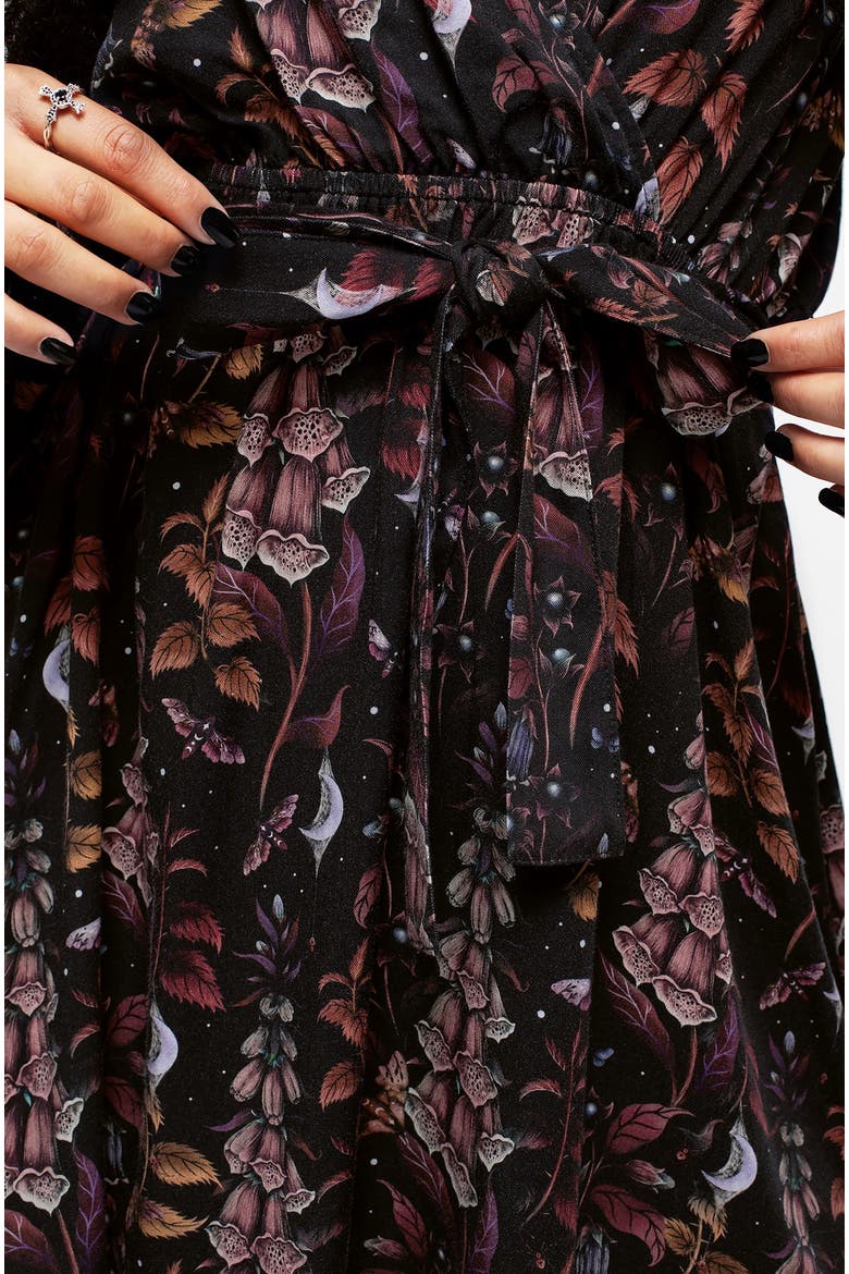 Foxglove Mini Wrap Dress, Alternate, color, Black
