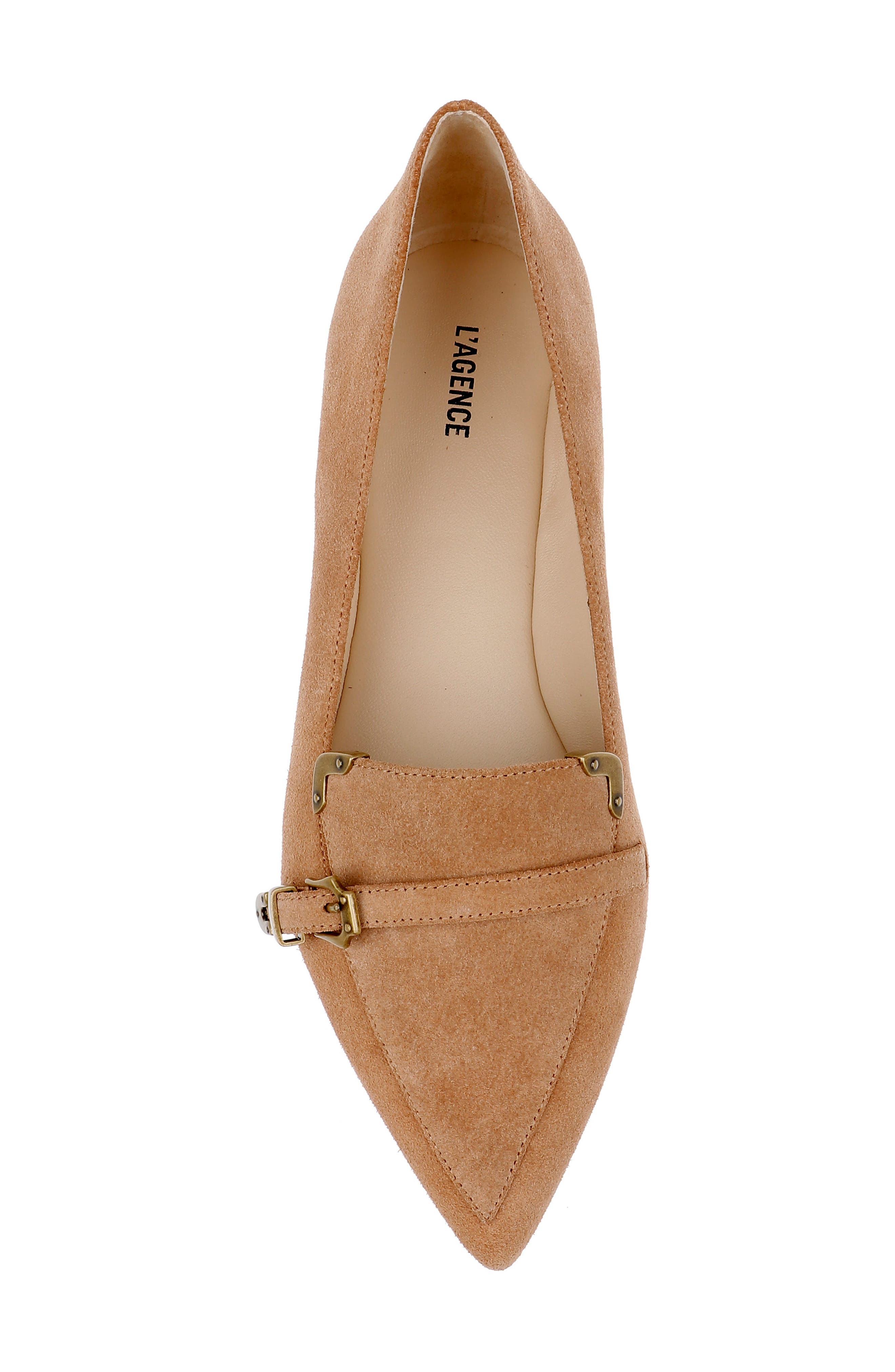 Brielle Pointed Toe Loafer, Alternate, color, SAND SUEDE
