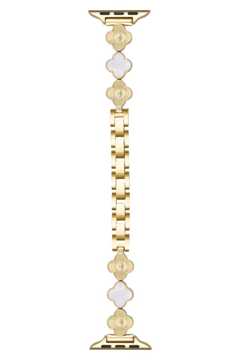Tri Clover Link Bracelet Apple Watch® Watchband, Alternate, color, GOLD