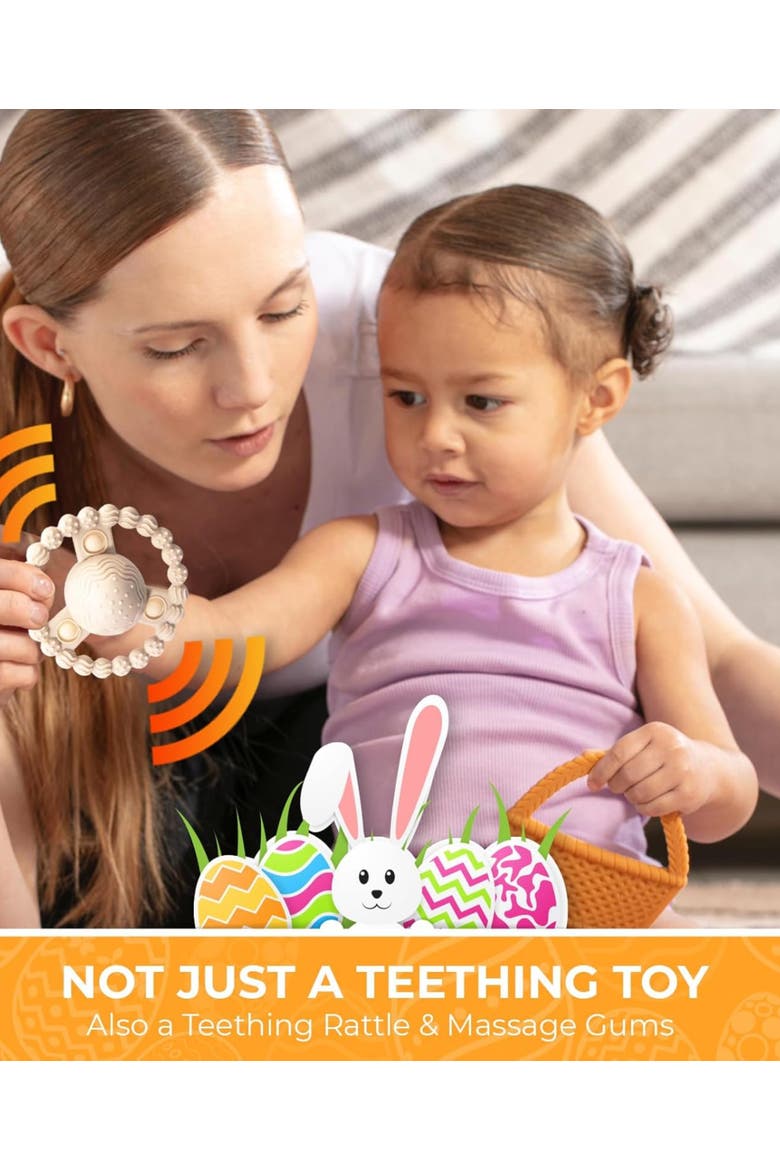 Easter Silicone Baby Teether Set Cute Gift Toys 5-Piece, Alternate, color, Neutral