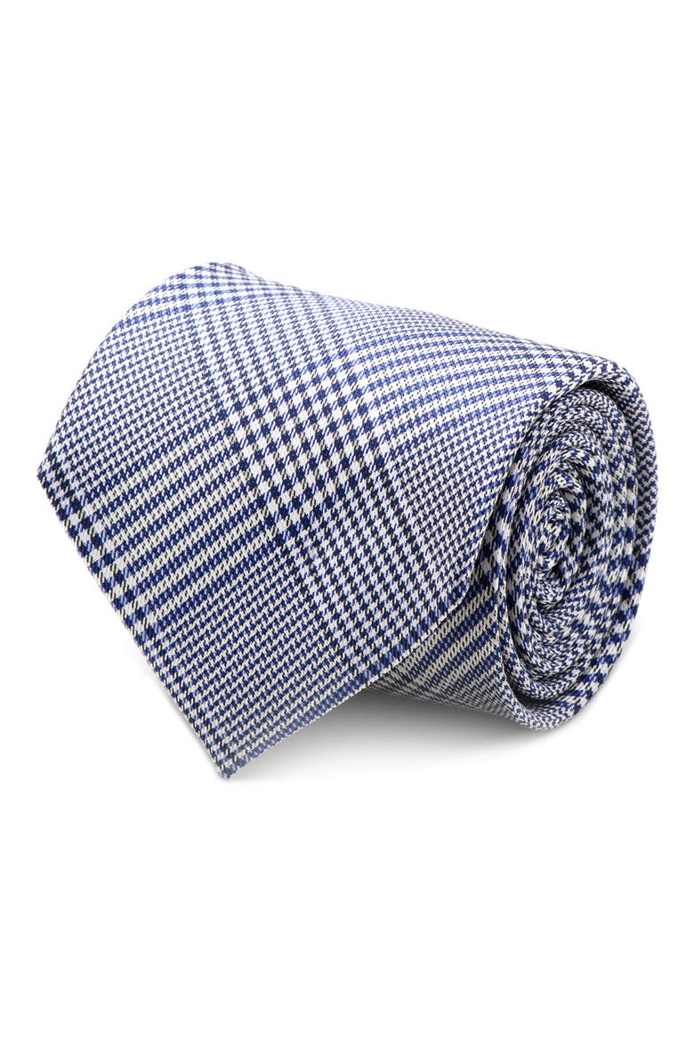 Blue Glen Plaid Silk Tie, Main, color, BLUE
