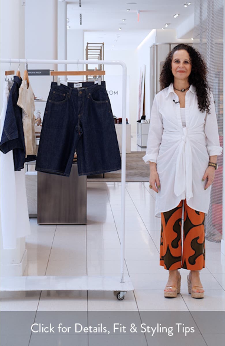 V-Waist Long Baggy Denim Shorts, sales video thumbnail