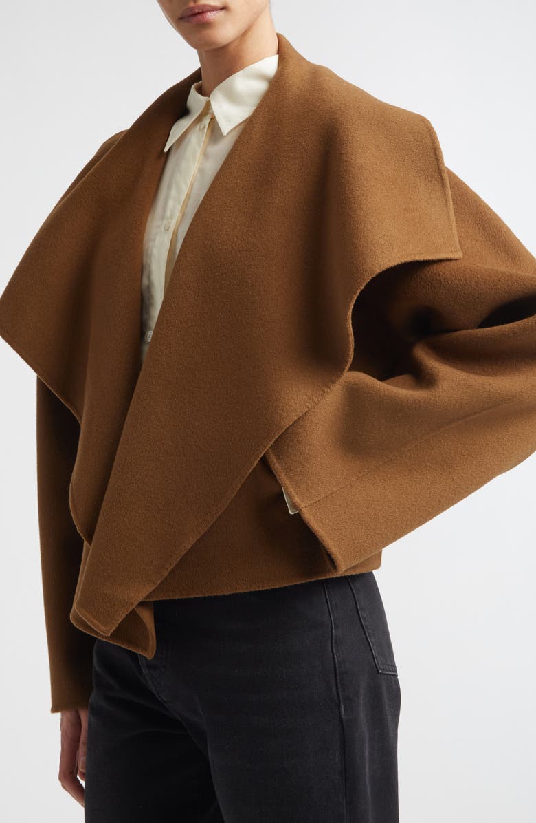 TOTEME Signature Double Face Wool Jacket, Alternate, color, Tobacco