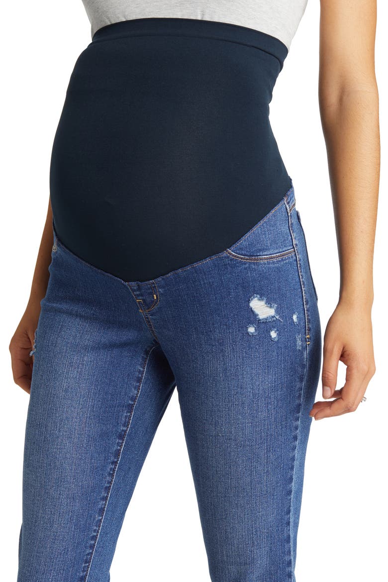 Bellyband Maternity Skinny Jeans, Alternate, color, RAVEN
