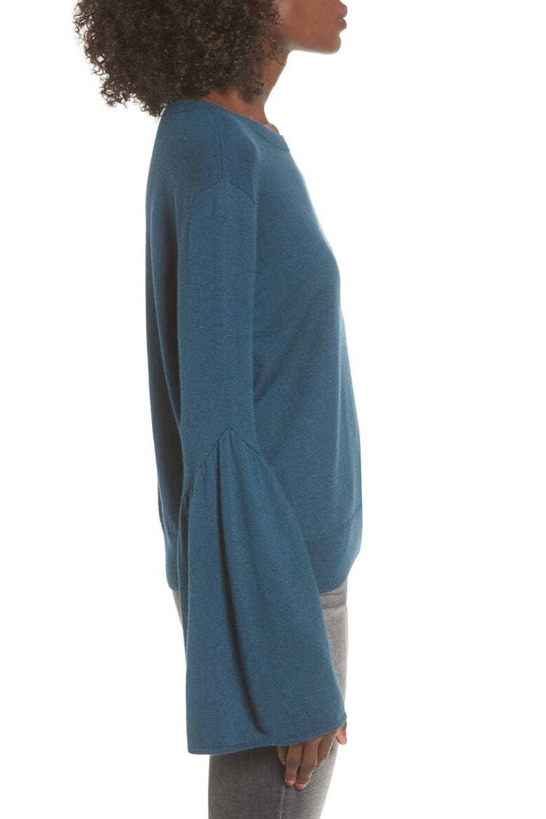 Bell Sleeve Sweater, Alternate, color, BLUE CERAMIC