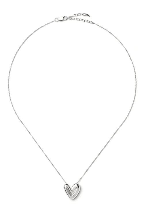 Missoma Puffy Heart Pendant Necklace in Silver  product
