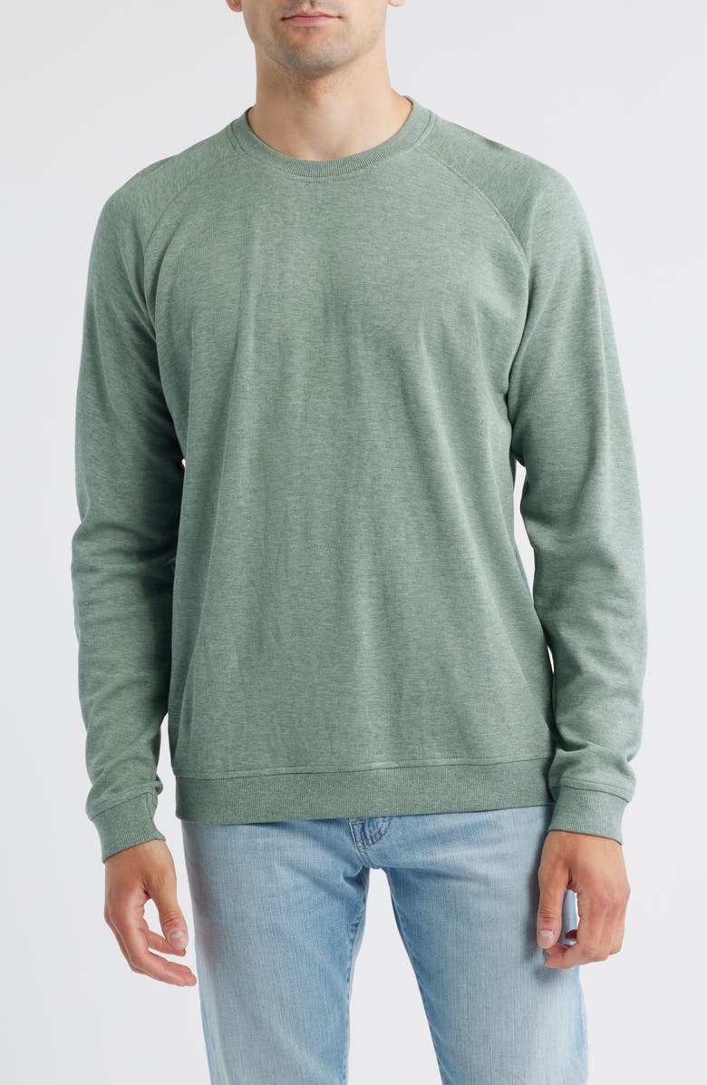 Peter Millar Crown Comfort Piqué Sweatshirt, Main, color, Basil